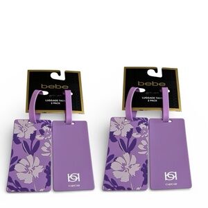 4pc Bebe Purple Floral Luggage Tags